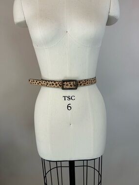NWT Nine West Leopard Print Genuine Leather Belt Sz Small